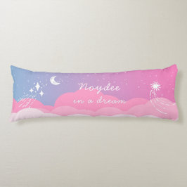 Cojín Noche estrellada Nombre y texto rosa azul