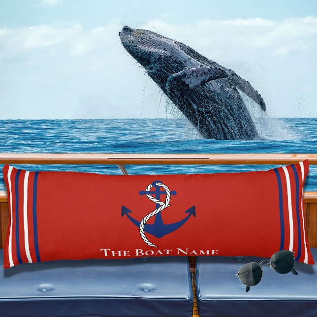Cojín Nombre del barco familiar Anchor Rope Azul Rojo Ná (Subido por el creador)