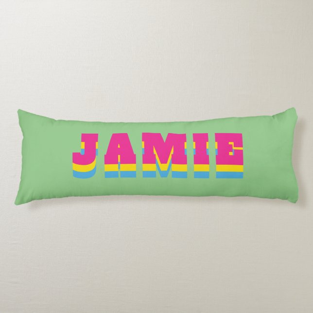 Cojín Nombre personalizado de la bandera del orgullo gay (Anverso)