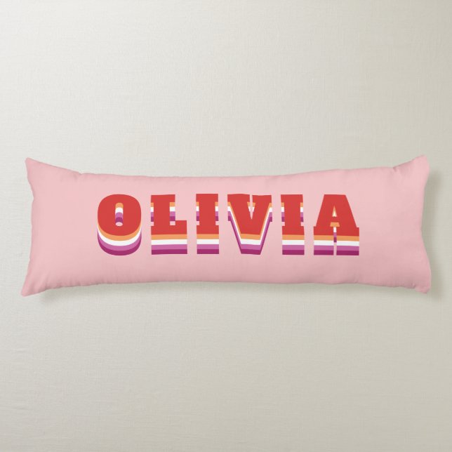 Cojín Nombre personalizado de la bandera del orgullo lúd (Anverso)