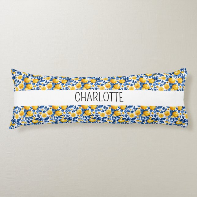 Cojín Nombre personalizado del fruto tropical del patrón (Anverso)