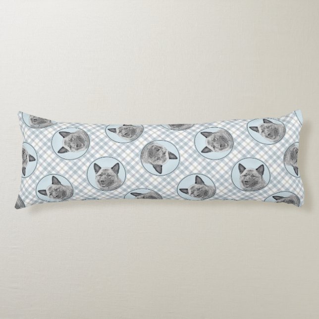 Cojín Noruego Elkhound Pintando Arte Perro Original (Anverso)