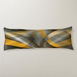 Cojín Ochenta Retro Mostaza Amarillo y Gris Abstracto Cu