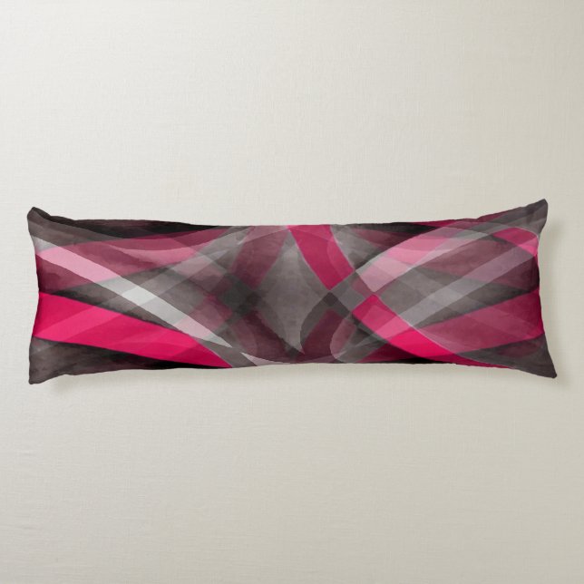 Cojín Ochenta Rosa y Patrón Funky Gris (Reverso)