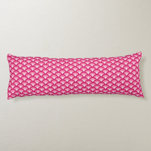 Cojín Ola patrón Art Deco - fucsia y coral
