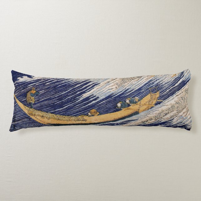 Cojín Olas del Océano de Hokusai Barcos Marítimos (Anverso)