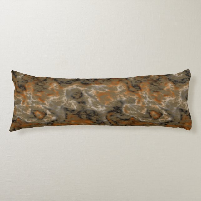 Cojín oliva dorada y abstracto negro (Anverso)