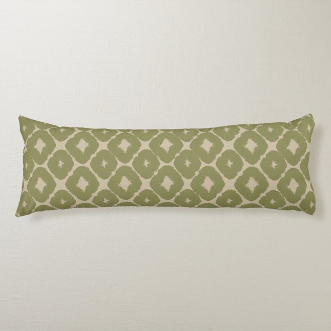 Cojín Olive and cream Boho Geometric Throw Pillow (Anverso)