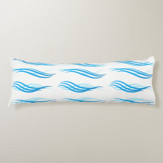 Cojín Ondas azul-almohada del cuerpo (Anverso)