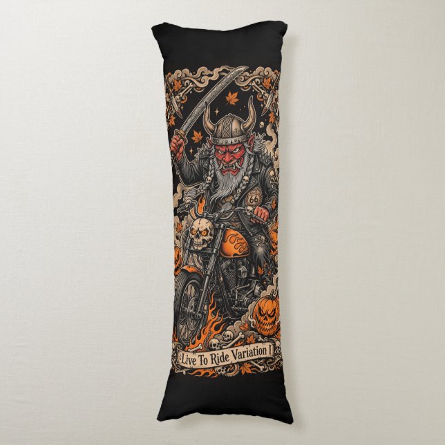Cojín Oni Samurái Motociclista Halloween  (Frente vertical)