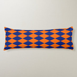Cojín Orange and Blue Harlequin Checkered Design 