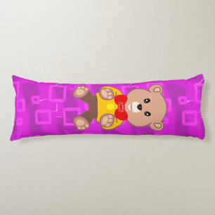 Cojín Osito de peluche lindo en geométrico rosa