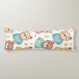 Cojín Oso de peluche y flores
