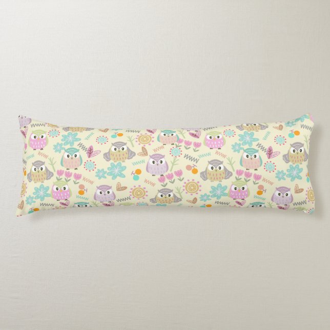 Cojín Owl Pastel Yellow (Anverso)