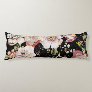 Cojín País bohemio perrito moda femenina floral negra