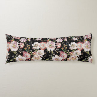 Cojín País bohemio perrito moda femenina floral negra
