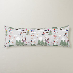 Cojín Paisaje en las pistas de esquí de montaña de invie