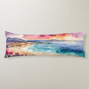 Cojín Paisaje marino amplio Mediterráneo Serenidad Púrpu