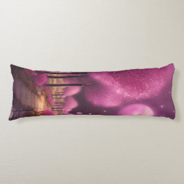 Cojín Paisaje nocturno rosado de ensueño