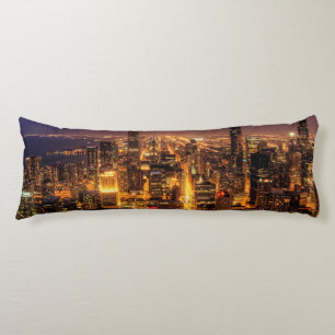 Cojín Paisaje urbano de la noche de Chicago