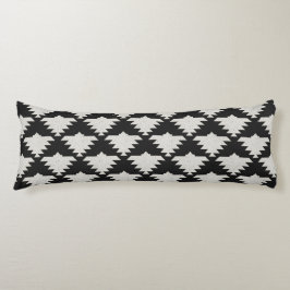 Cojín Pájaro geométrico tribal vintage | Boho negro y ma