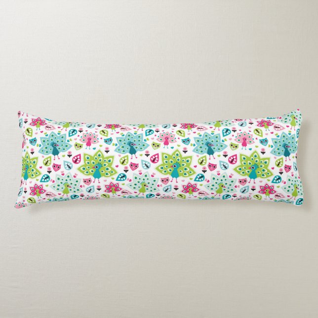 Cojín pájaro y búho del pavo real (Anverso)