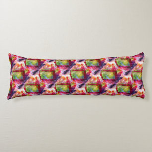 Cojín Papel pintado verde, rojo abstracto