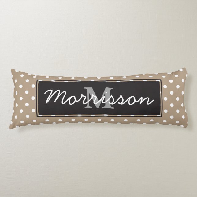 Cojín Paquetes de polka blanca personalizados con marco  (Anverso)