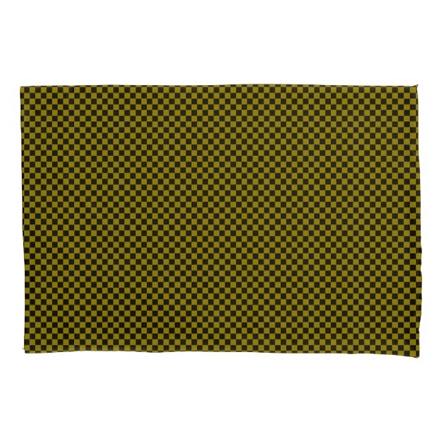 Cojín Par de funda de almohada estandar a cuadros verde  (Anverso-izquierdo)