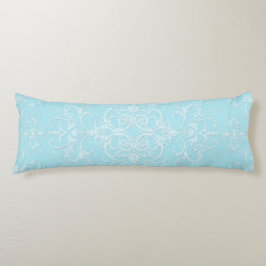 Cojín Pastel Azul Bebé Patrón Doble Damask