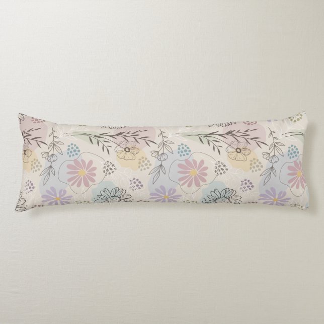 Cojín Pastel Wildflower Collage – Chic Floral Geometric  (Anverso)