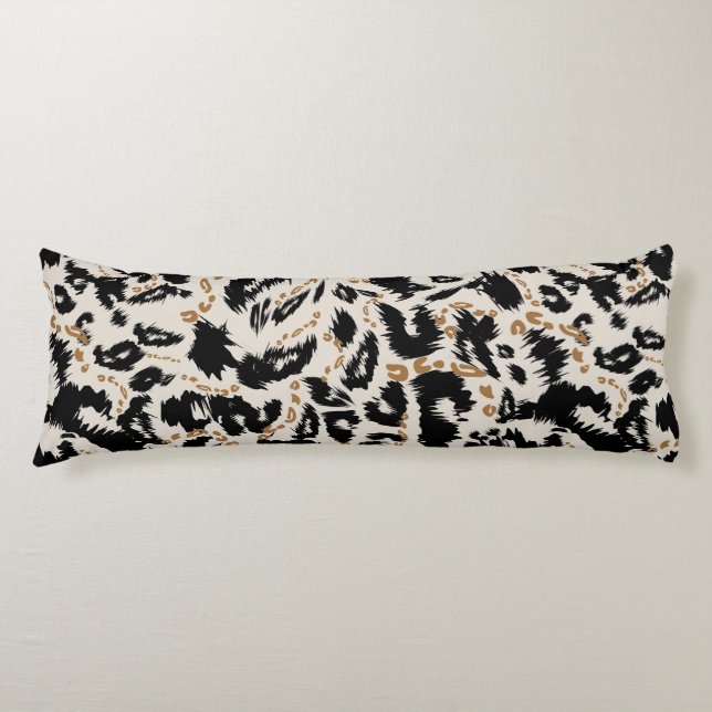 Cojín Patrón abstracto bohemio africano de leopardo (Anverso)