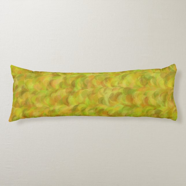 Cojín Patrón abstracto continuo verde amarillo (Anverso)