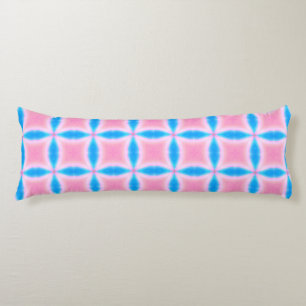 Cojín Patrón abstracto de cuadrados rosados y azules
