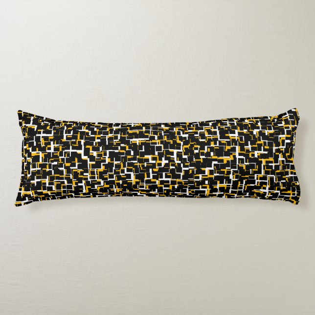 Cojín Patrón amarillo blanco negro Camo digital (Anverso)