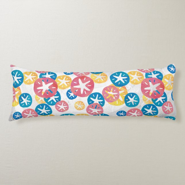 Cojín Patrón azul rojo amarillo del dólar de arena (Anverso)