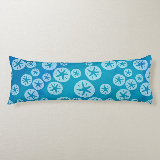 Cojín Patrón blanco y azul del dólar de arena (Anverso)