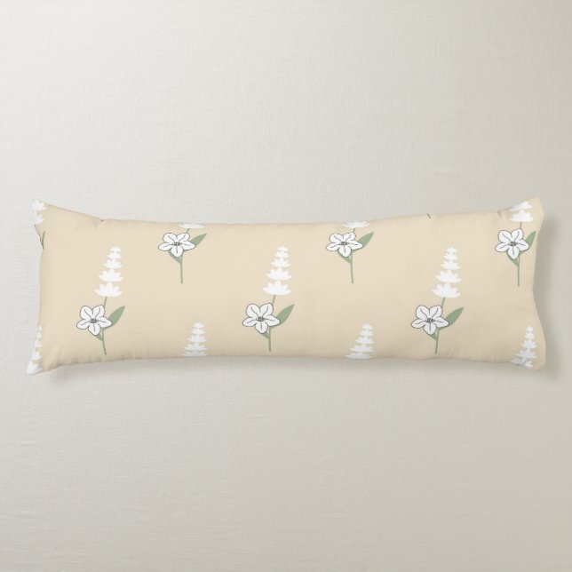 Cojín Patrón Botánico Bohemio Beige Floral (Anverso)