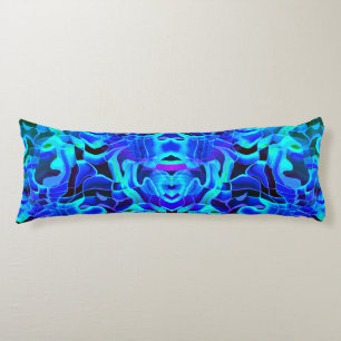 Cojín Patrón contemporáneo asimétrico acuático azul real