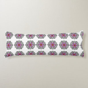 Cojín Patrón continuo de mandala floral: Boho Zen púrpur