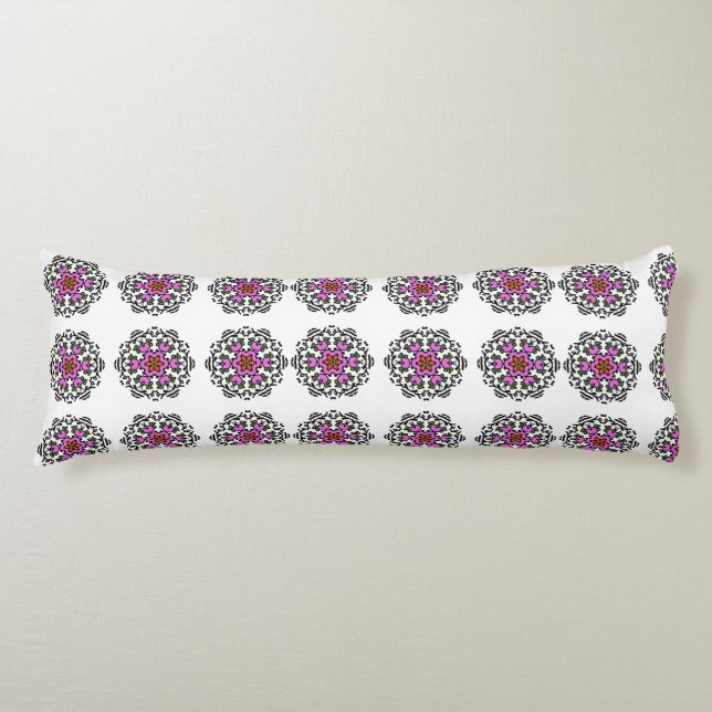 Cojín Patrón continuo de mandala floral: Boho Zen púrpur (Anverso)