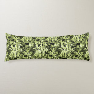 Cojín Patrón de acuarela en verde Resumen contemporáneo