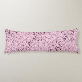 Cojín Patrón de alfabetos 01 BW.w LPink BG