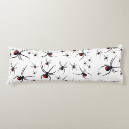 Cojín Patrón de araña rojo y negro