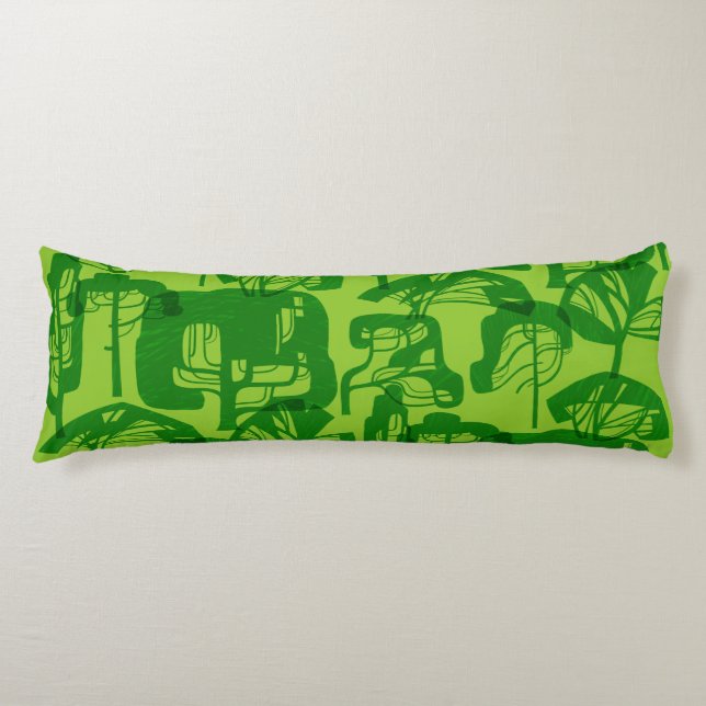 Cojín Patrón de árboles verdes (Anverso)