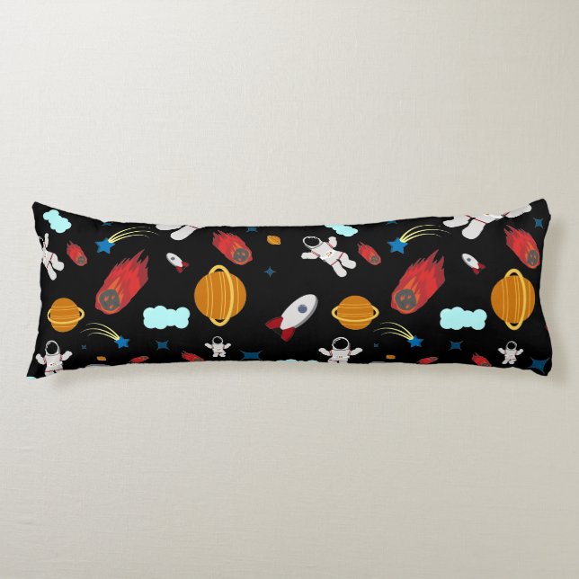 Cojín Patrón de astronauta y espacio exterior infantil (Anverso)
