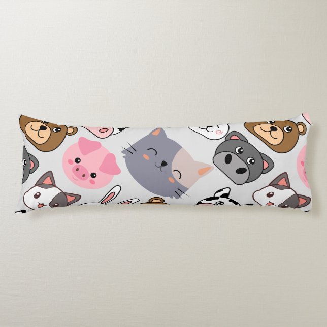 Cojín patrón de cabezas de personalizado.w BG fuera de b (Anverso)