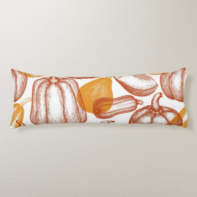 Cojín Patrón de calabaza (Anverso)