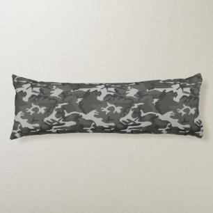 Cojín Patrón de camuflaje gris, patrón militar, ejército
