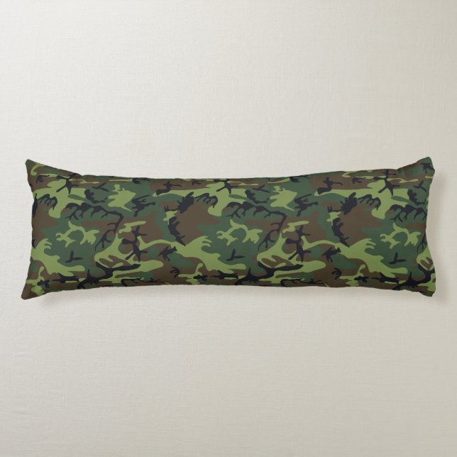 Cojín Patrón de camuflaje verde, patrón militar, ejércit (Anverso)